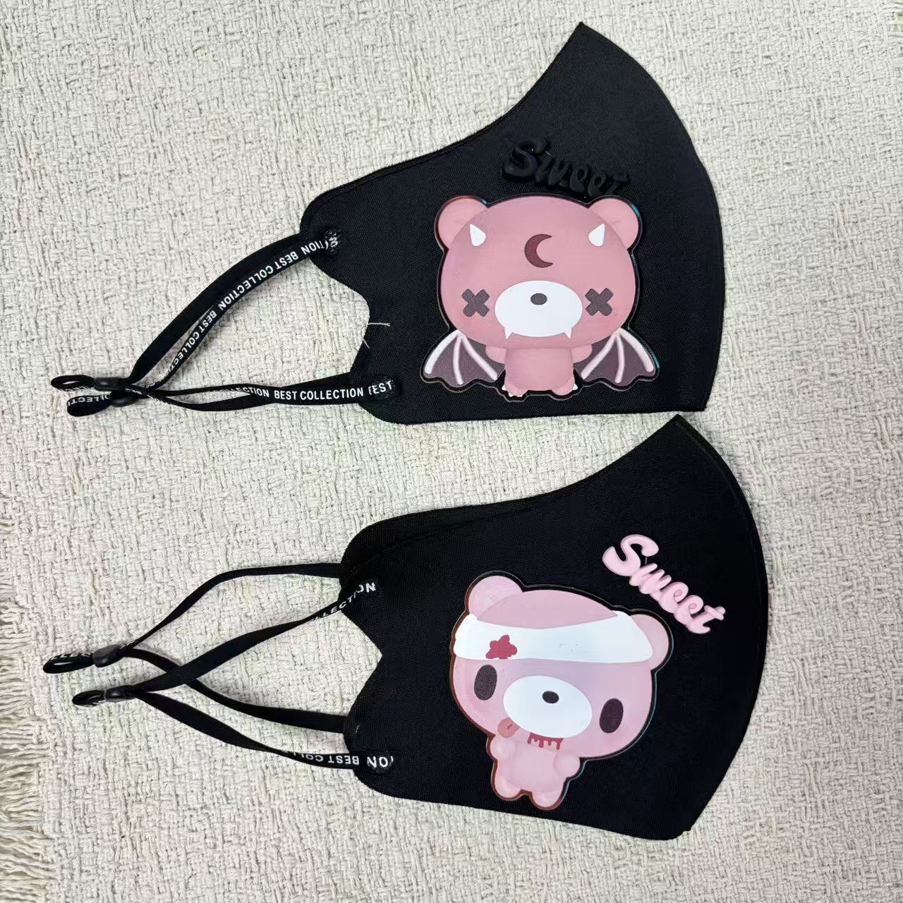 Cloth Face Mask Washable - 귀여운 만화 곰 천 페이스 마스크